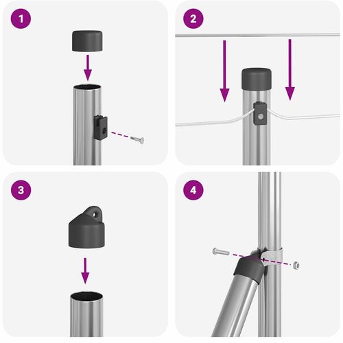Słupek ogrodzeniowy. 52 pcs Srebrny 3.2 x 3.2 x 140 cm Stal na Arena.pl