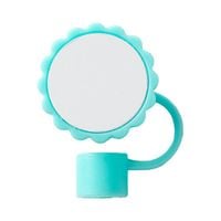 Silikonowa nakładka na słomkę Ø 1 cm do sublimacji - zielony kwiatek