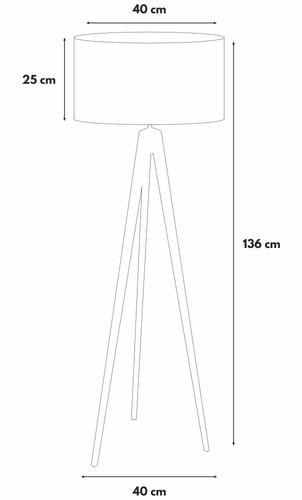 Lampa Podłogowa Trigni Biała - Skandynawski Design Jasny beż SOFT abażur na Arena.pl