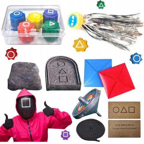 KOŚCI KOSTKI GONGGI GONGI koreańskiej gry GRA SQUID GAME ZESTAW DDAKJI GONG na Arena.pl