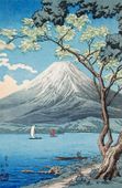 Plakat 53x81cm Mount Fuji from Lake Yamanaka, Takahashi Japoński Vintage