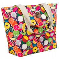 Torba Plażowa Duża Zapinana Na Zamek Torebka Shopper z Podszewką Piknik XXL