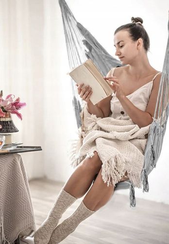 Fotel Wiszący Krzesło Brazylijskie Hamak Huśtawka XL Bujany z Poduszkami na Arena.pl