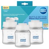 CANPOL Zestaw butelek do przechowywania pokarmu 3x120ml