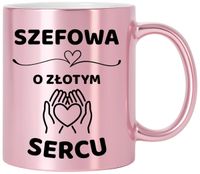Kubek różowy z dedykacją wyjątkowy prezent dla SZEFOWEJ