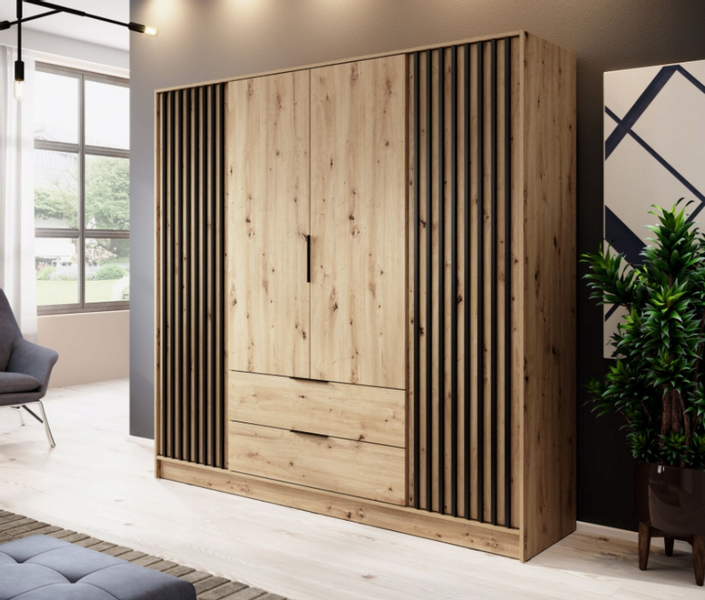 Szafa Lamele 206 cm Dąb Artisan NELA PS zdjęcie 1