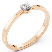 pierścionek z różowego złota 585 z diamentem (brylantem) 0,2 ct g/si