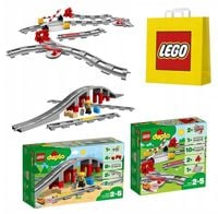 KLOCKI LEGO DUPLO WIADUKT 10872 i TORY 10882 DO POCIĄGU 10874 10875 + TORBA