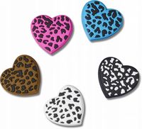 Przypinki Crocs Jibbitz Ozdoby Do Butów Leopard Animal Print Heart 5 Pack