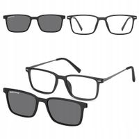 2w1 MAŁE okulary Oprawki Korekcyjne z NAKŁADKĄ PRZECIWSŁONECZNĄ na magnes