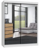 Nowoczesna Szafa Przesuwna z Lustrami 160cm Biała IGNA TS - 3 Kolory