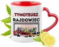 Kubek Czerwony Z Uszkiem W Kształcie Serca Dla Tymoteusza Na Prezent