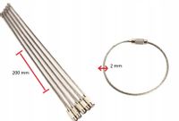 Breloczek pętla kółko skręcane do kluczy długość 20 cm 2mm linka stalowa