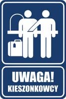 Tabliczka grawer informacyjna piktogram 20x15 uwaga kieszonkowcy