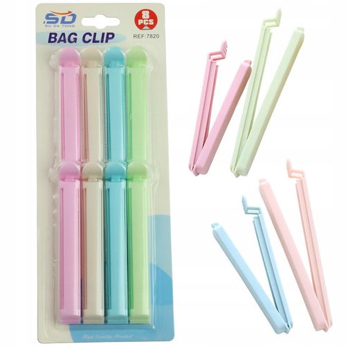 KLIPSY 8CM KLAMERKI SPINACZE 8SZT DO ZAMYKANIA TOREBEK OPAKOWAŃ NA ŻYWNOŚĆ na Arena.pl