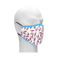 sutra maska bawełniana - regulowana, modny wzor, z filtrami
