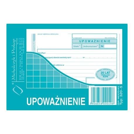 DRUK UPOWAŻNIENIE 320-5 zdjęcie 1