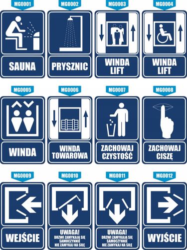 Tabliczka grawer informacyjna piktogram 20x15 nie blokuj lewej strony na Arena.pl