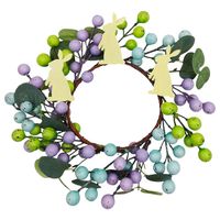 WIANEK ŚWIĄTECZNY NA DRZWI STROIK WIELKANOCNY ZAJĄCZEK DO ZAWIESZENIA 23cm