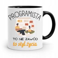 Kubek Czarny Informatyka Programisty To Styl Życia Z Nadrukiem Ze Zdjęciem