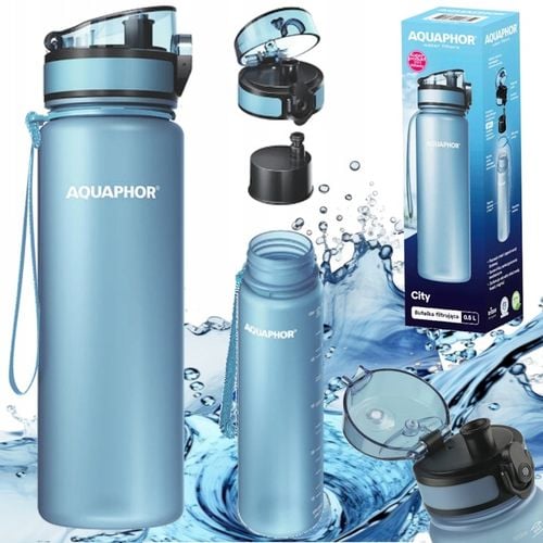 NOWOŚĆ! Błękitny Bidon Butelka filtrująca filtr AQUAPHOR CITY 0,5 L na Arena.pl