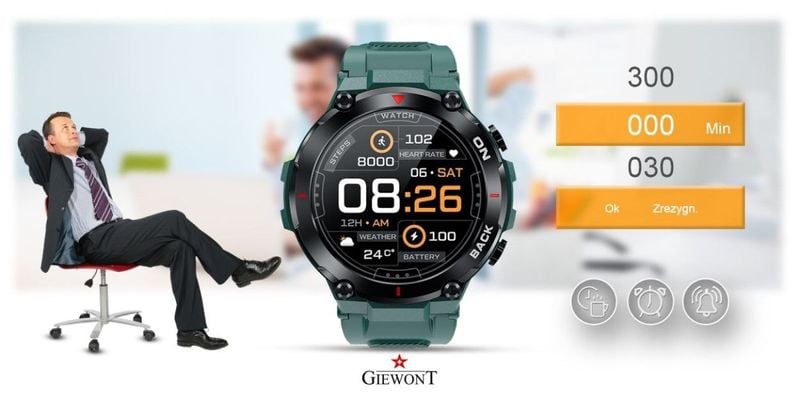 Smartwatch Giewont GW460-2 Zielony zdjęcie 14