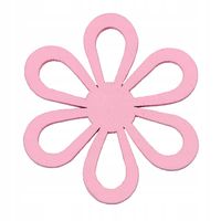 Drewniana zawieszka KWIAT ażur 50mm jasny róż