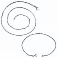 ELEGANCKI SREBRNY KOMPLET ŁAŃCUCH BIZANTYJSKI 2MM KRÓLEWSKI 21CM 55CM