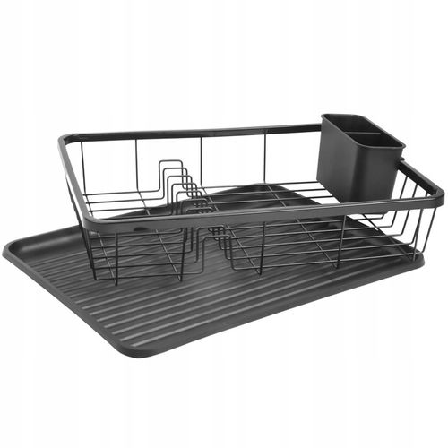 OCIEKACZ DUŻA SUSZARKA do NACZYŃ STOJĄCA na SZTUĆCE KUBEK TALERZE CZARNY na Arena.pl