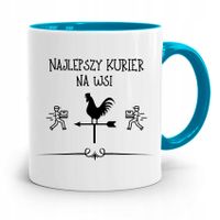 Kubek Błękitny Dla Kuriera Najlepszy Na Wsi Z Nadrukiem Ze Zdjęciem