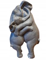 Figurka rzeźba słoniki szara dekoracja Kare 36 cm