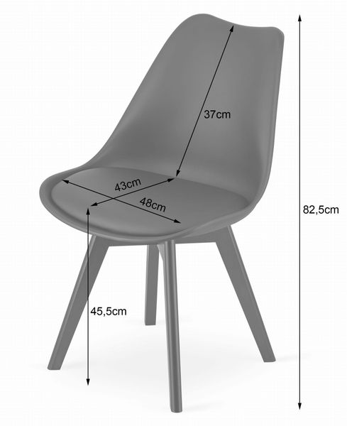 Krzesło białe skandynawskie MARK czarne nogi 3 szt. loft kuchnia zdjęcie 4