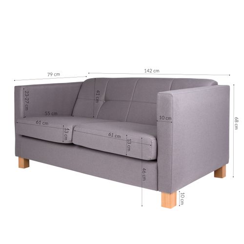 Sofa dwuosobowa Kuning szara na Arena.pl