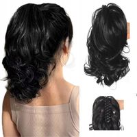 KUCYK Kręcone Claw Doczepiany Kucyki Pony Dopinki Kitka 25CM Czarny 1B