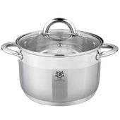 GARNEK ZE STALI NIERDZEWNEJ 4l 22cm 18/0 STALOWY Z POKRYWĄ INDUKCJA GAZ