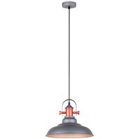 Industrialna LAMPA wisząca TEMPER MDM-2986/1 GR Italux metalowa OPRAWA loftowy ZWIS szary miedziany