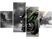 120CM 80CM ZEGAR 4 ELEM MONSTERBIKE OBRAZ ŚCIENNY