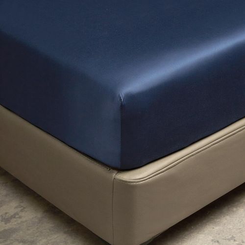 Prześcieradło z Gumką 140x200 Bambusowe Gładkie Oddychające Granatowe na Arena.pl