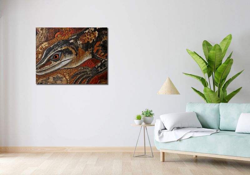 Obraz 90x70cm Oko Jaszczurki zdjęcie 2