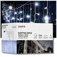 Lampki SOPLE 300 led Białe zimne + BIAŁY ZIMNY FLASH MAD-302