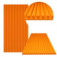 Panele akustyczne LAMELE 120x40x3 cm | Pianka poliuretanowa Pomarańczowa