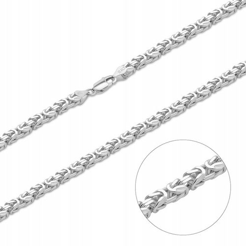 SREBRNY ŁAŃCUCH MĘSKI SPLOT KRÓLEWSKI 50 cm 4 mm SREBRO 925 GRAWER M.JOPEK na Arena.pl