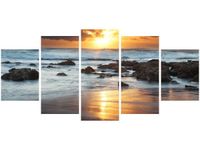 70CM 150CM OBRAZ 5 ELEM WSCHÓD SŁOŃCA OCEANEM ŚCIENNY