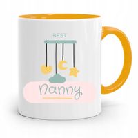 Dla Niani Opiekunki Kubek Żółty Na Prezent Z Nadrukiem Ze Zdjęciem
