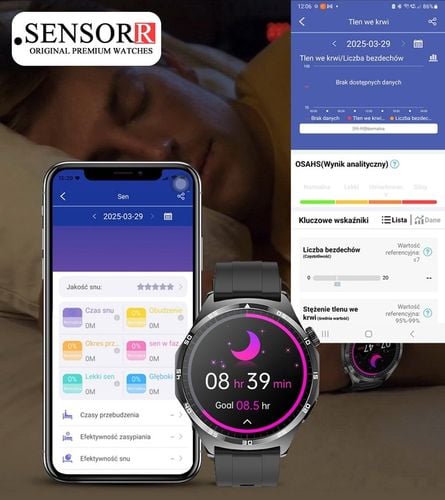 ZEGAREK MĘSKI SMARTWATCH ROZMOWY EKG POMIAR CUKRU CIŚNIENIE TEMPERATURA PL na Arena.pl