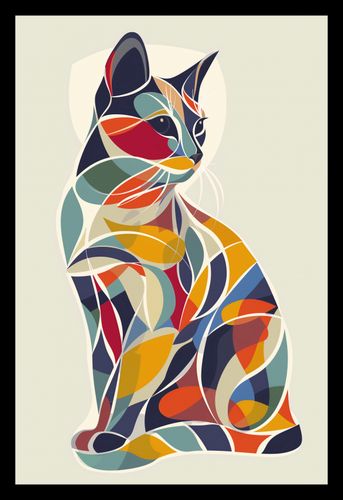 Plakat 20x30cm Kalejdoskopowy Kot na Arena.pl
