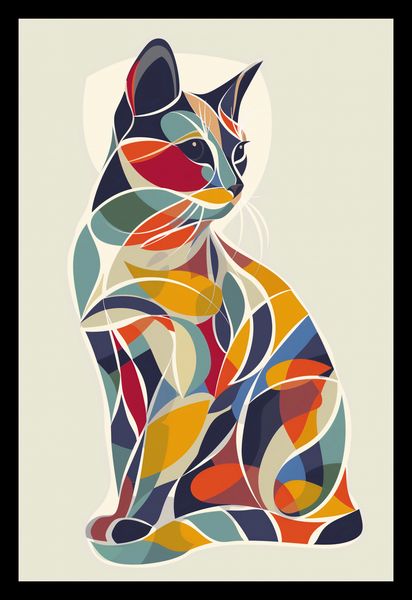 Plakat 20x30cm Kalejdoskopowy Kot zdjęcie 2