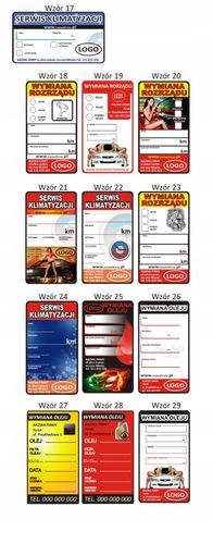 Naklejka SERWISOWA wymiana OLEJU ROZRZĄD KLIMA 2sz na Arena.pl