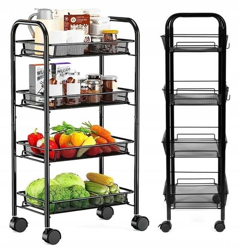 MOBILNY REGAŁ KUCHENNY ŁAZIENKOWY STOLIK NA KÓŁKACH METALOWY WÓZEK 4 na Arena.pl