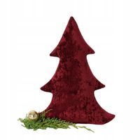 Poduszka choinka świąteczna wiśniowa bordowa DUŻA czerwona aksamitna